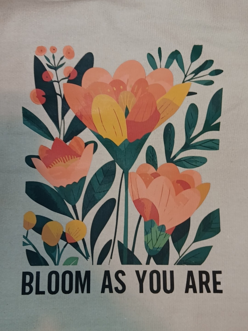 Floral "Bloom As You Are" Graphic Tee - Coral, Yellow & Teal